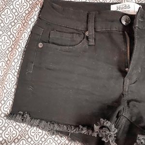 Black jean shorts